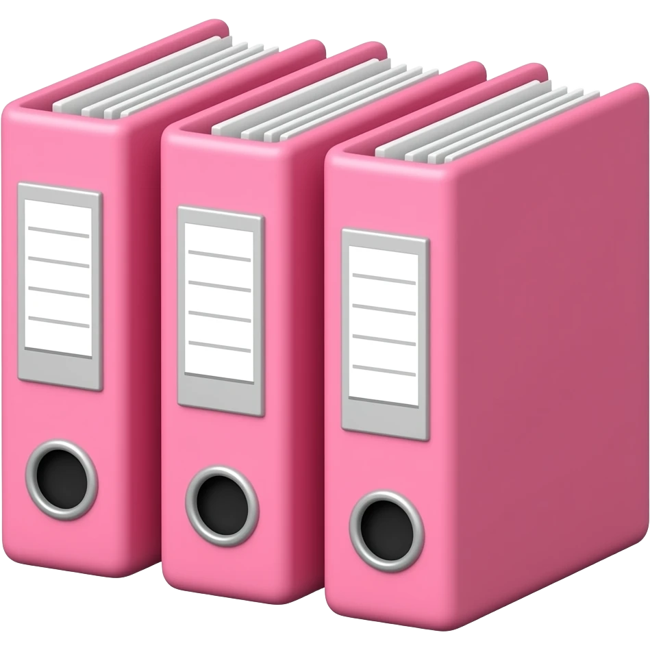Cute pink binders for school emoji