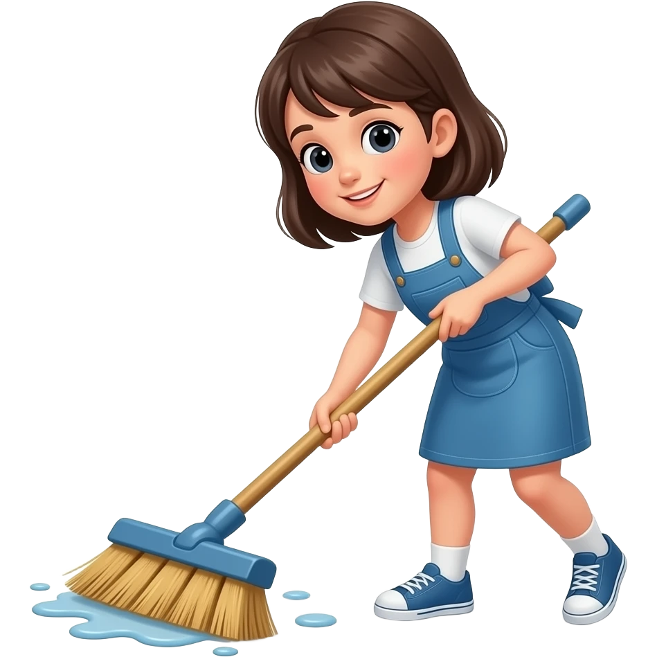 Une fille qui balaie le sol emoji