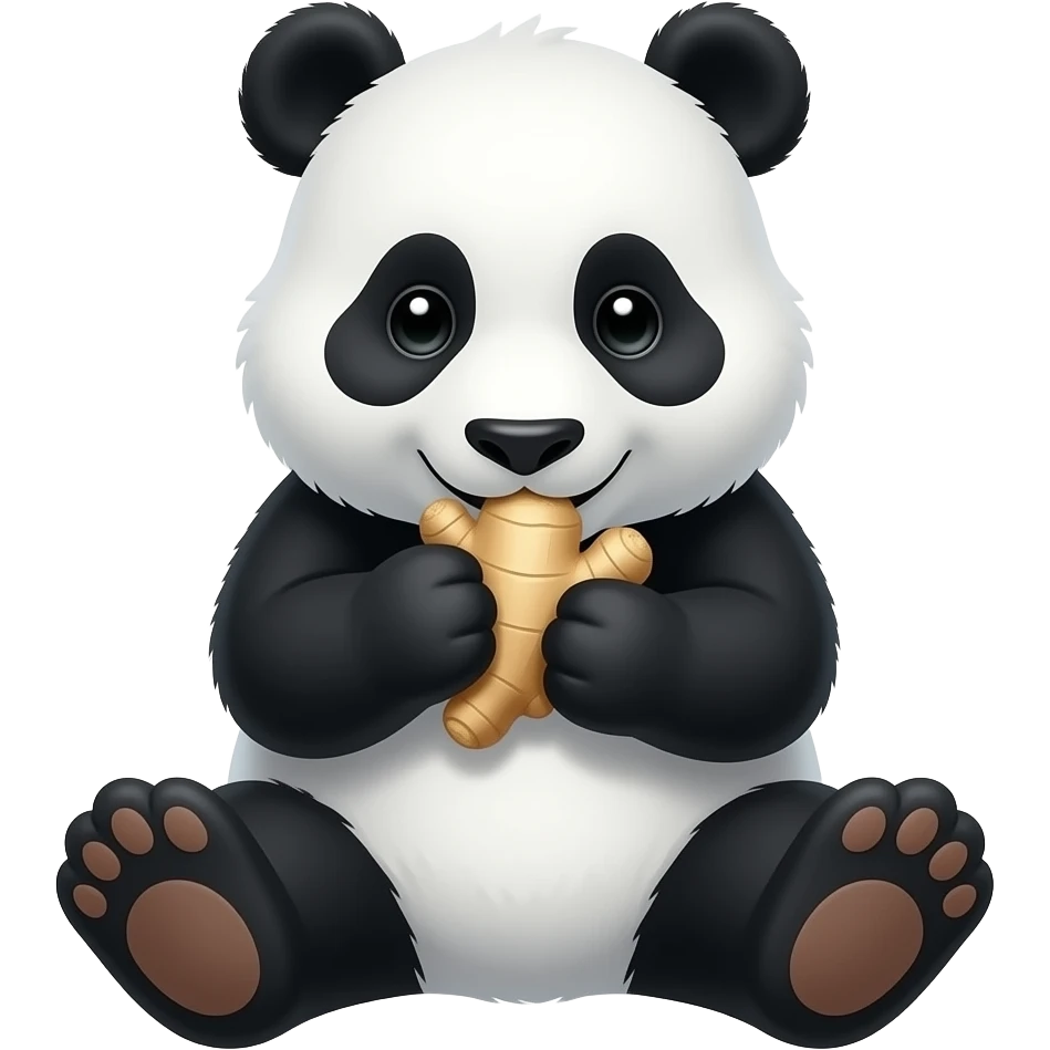 🐼🫚 Panda eats Ginger emoji