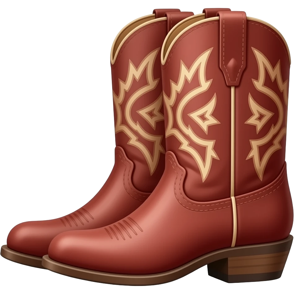 Rustic red cowboy boots emoji