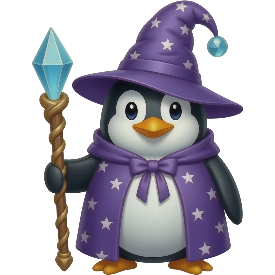 Penguin Wizard emoji