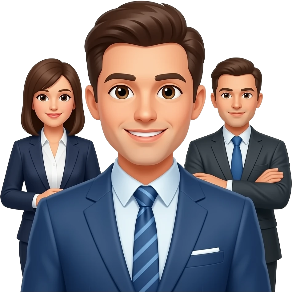 успешный молодой человек в окружении успешных людей emoji