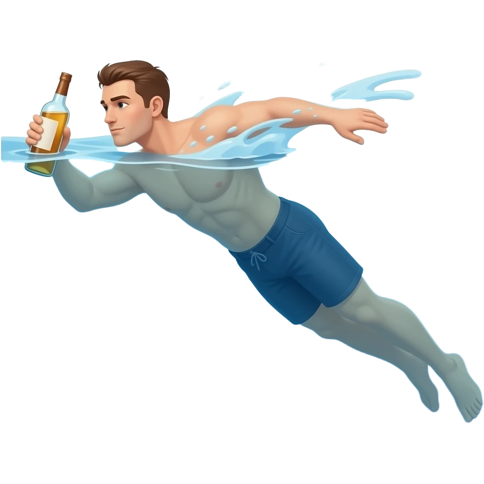 술병과 수영하는 사람 emoji