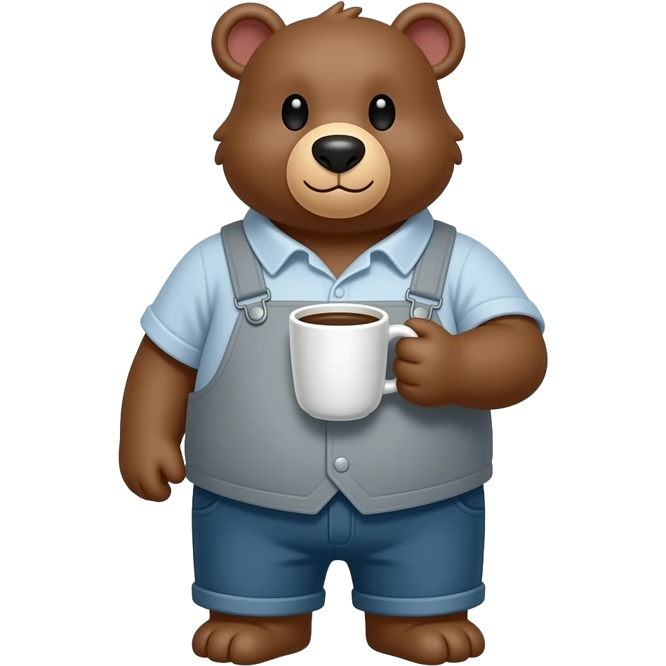 Big Bear having coffee emoji
