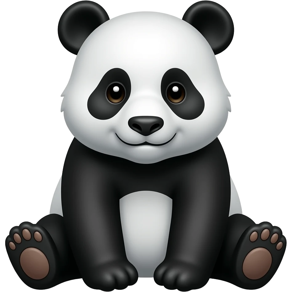 Panda bear sit on fours emoji
