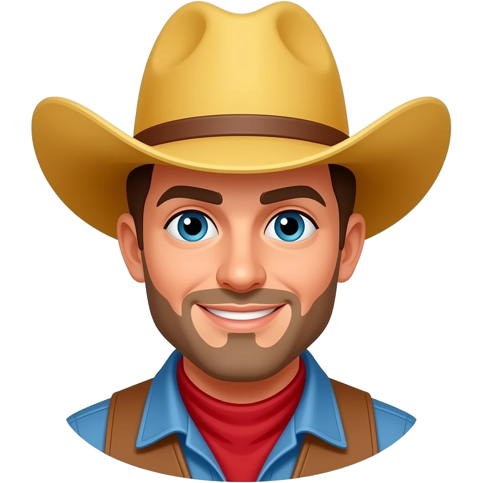 flirty cowboy emoji yellow just the face aplle style emoji