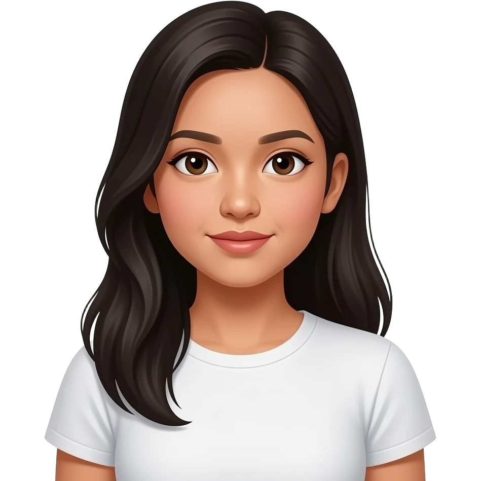 Filipino girl 25 years old long hair closed lips emoji