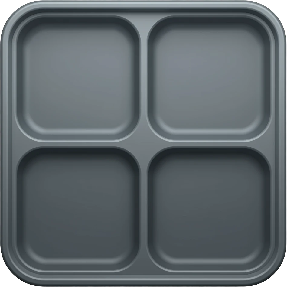 dark grey bento box top view with compartments emoji