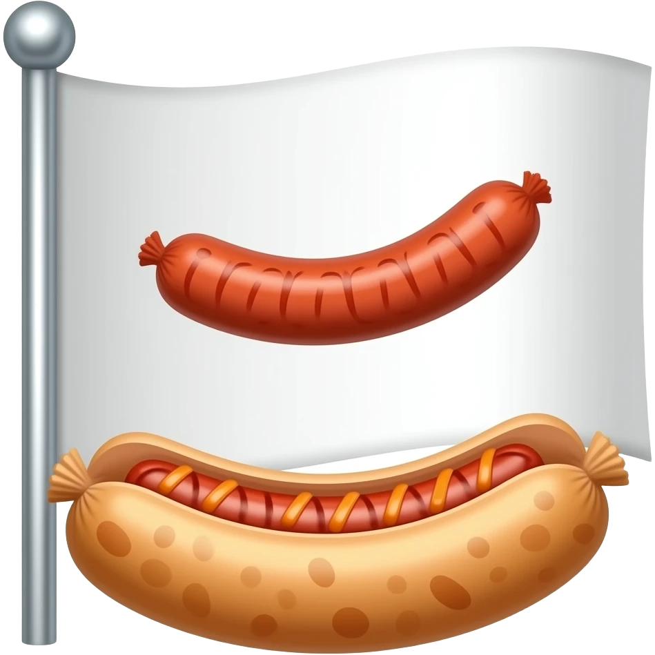 White flag with sausage on it emoji