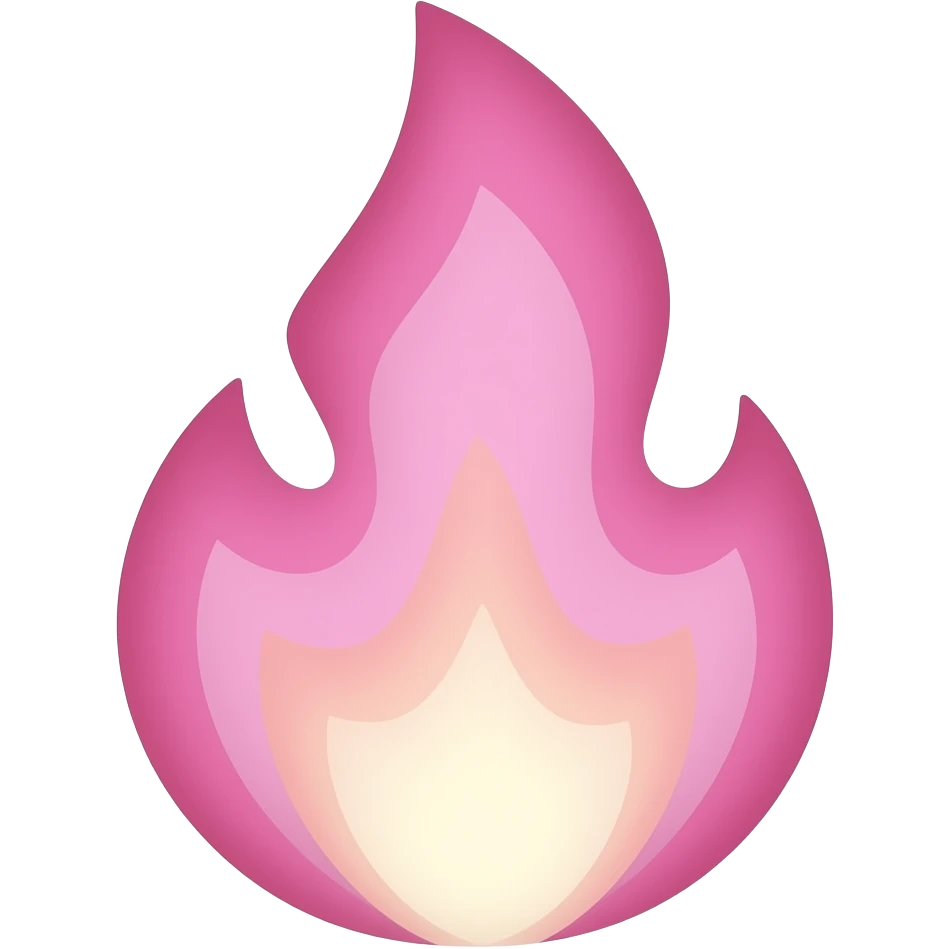 Fire in pink colour emoji