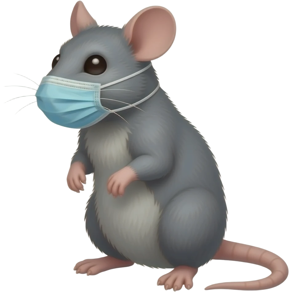 Banksy rat wearing a medical mask emoji