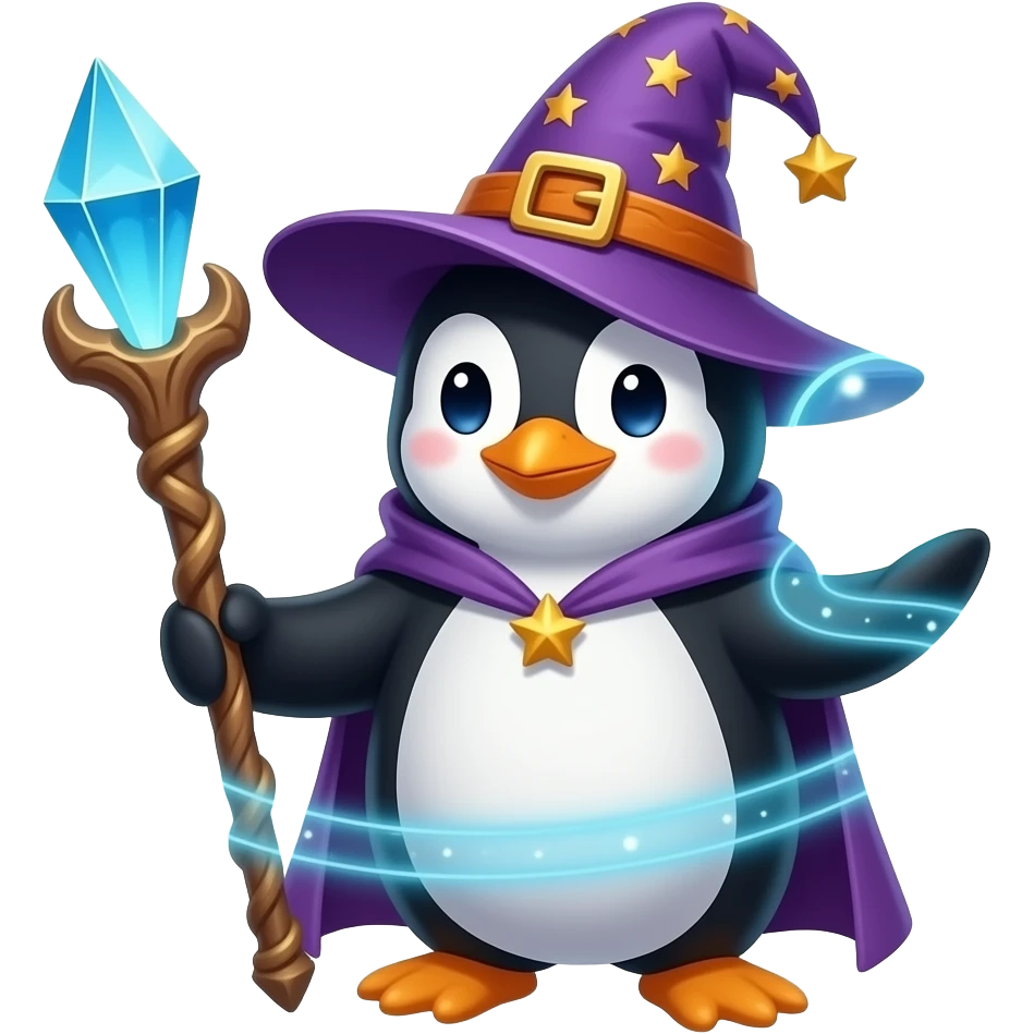 Penguin Wizard emoji