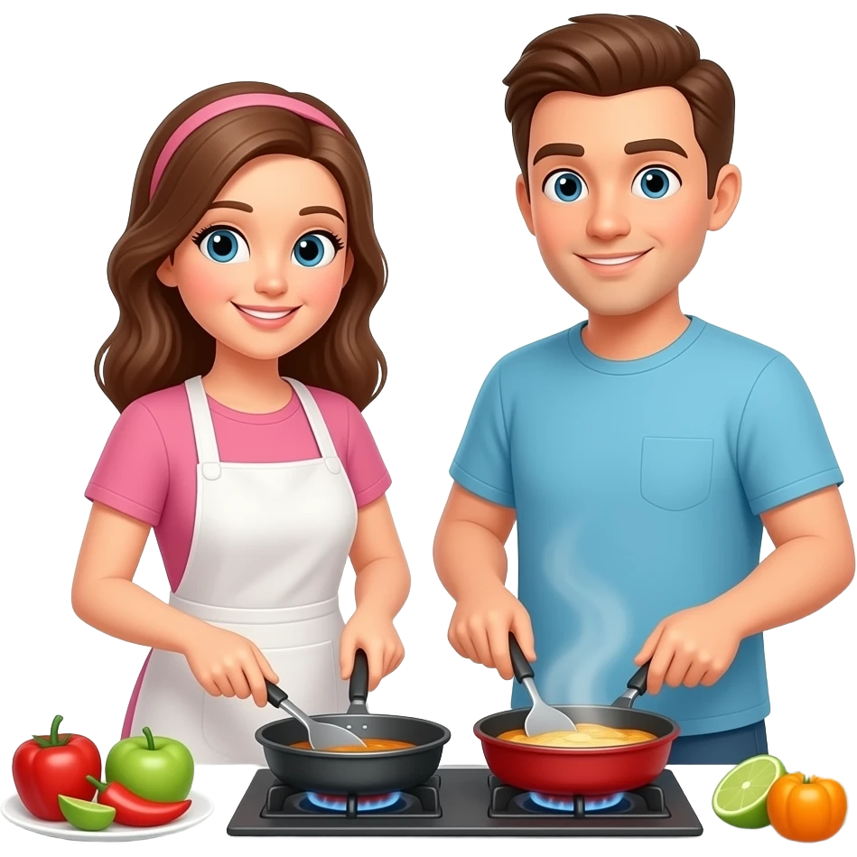 Couple cooking emoji