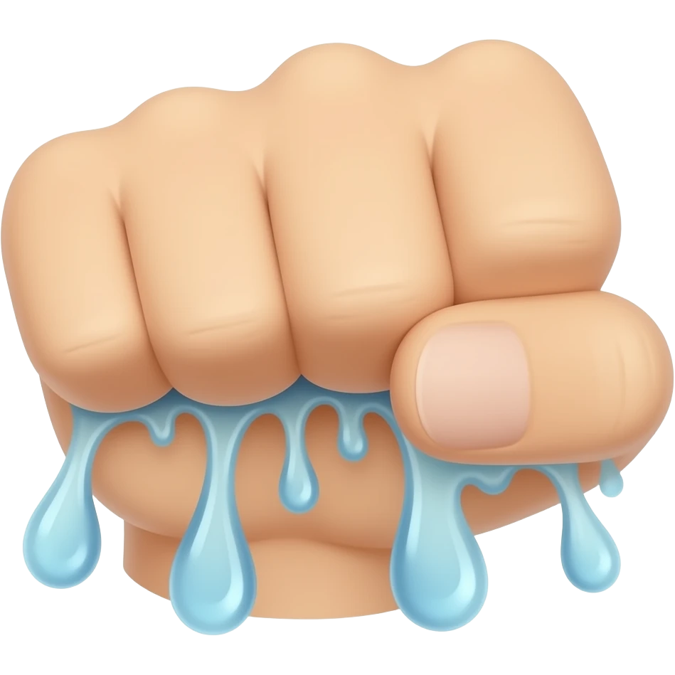 Closed fist with water coming out emoji