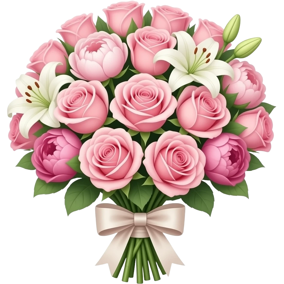 pastel pink flowers bouquet huge emoji