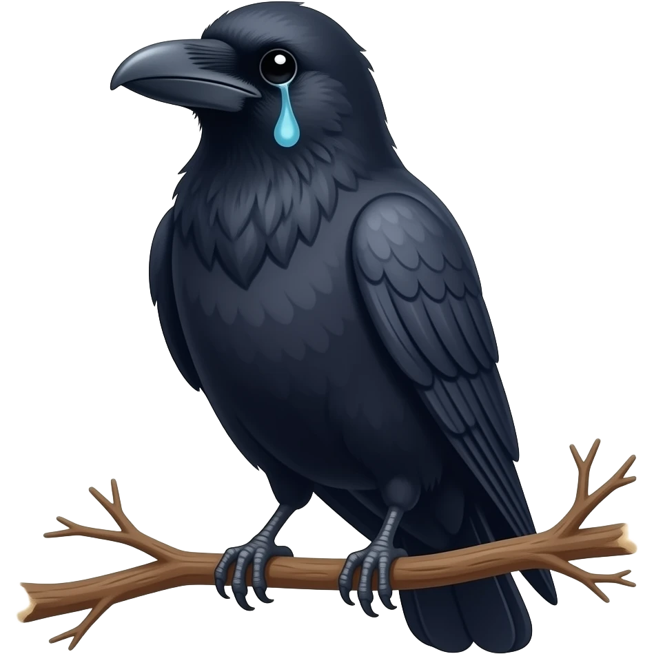 A very sad crow looking to the Lord for guidance emoji