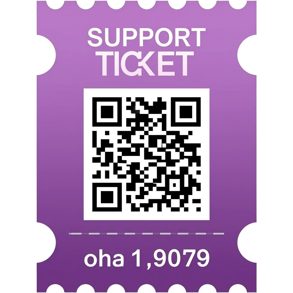 tech support ticket purple emoji