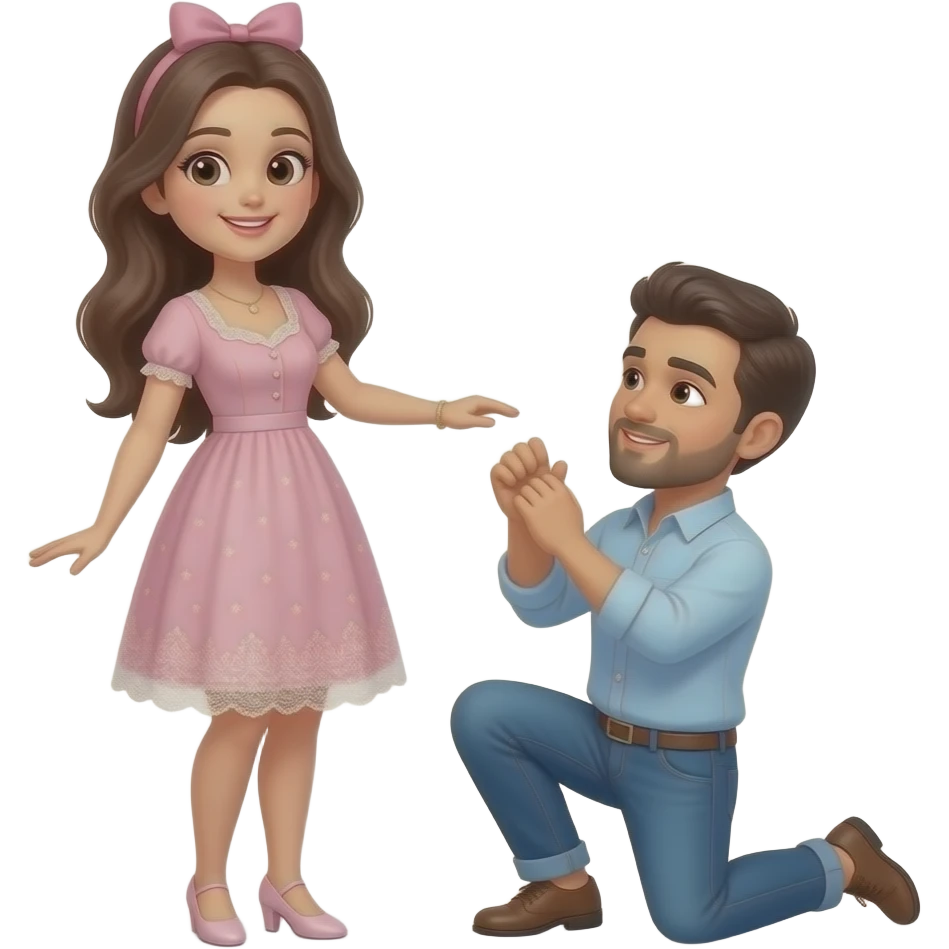 فتاة شقراء ذات صدر كبير مع رجل يركع لعا emoji