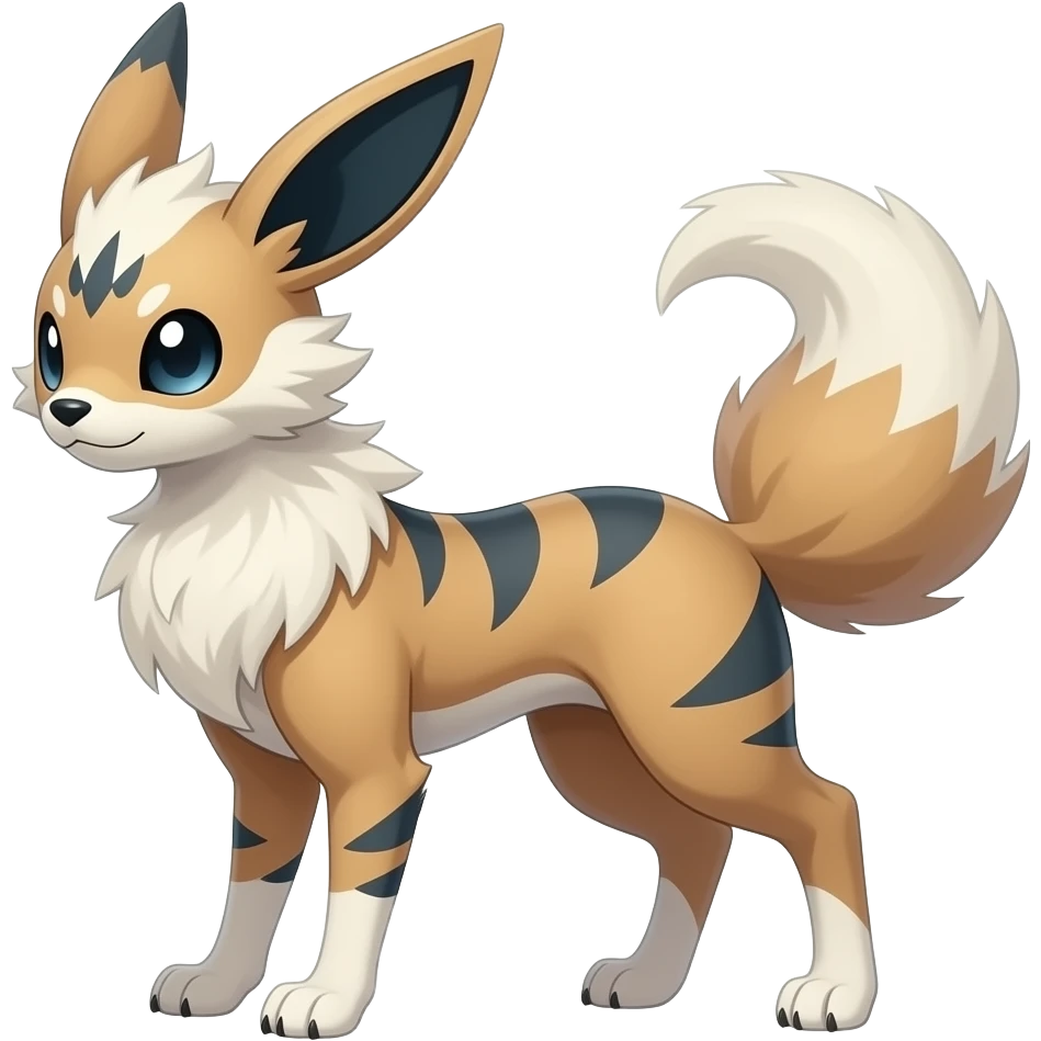 Slim thin lanky elegant oriental feral painted Absol-Litten-Manectric-Jolteon-hybrid-animal emoji
