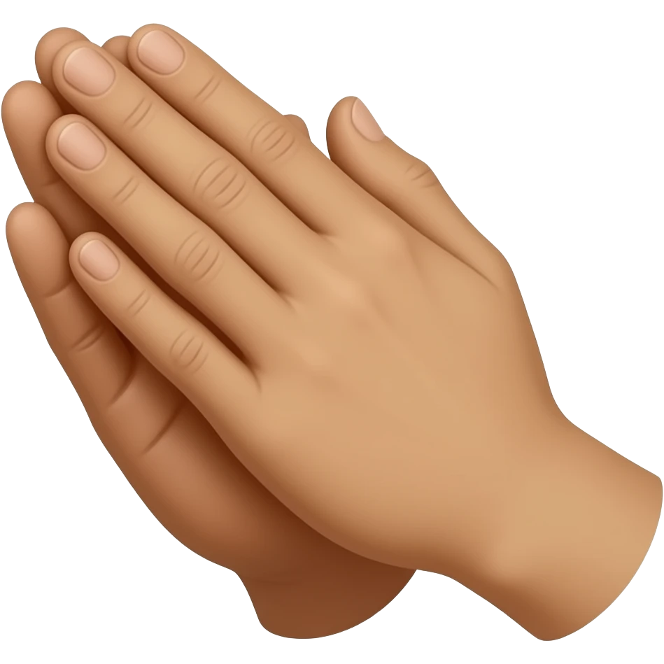 prayer hands brown emoji