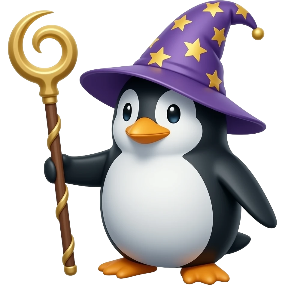 Penguin Wizard emoji