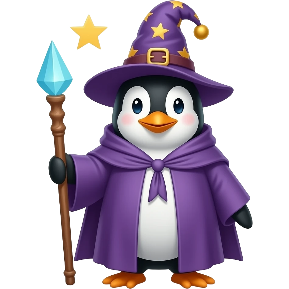 Penguin Wizard emoji
