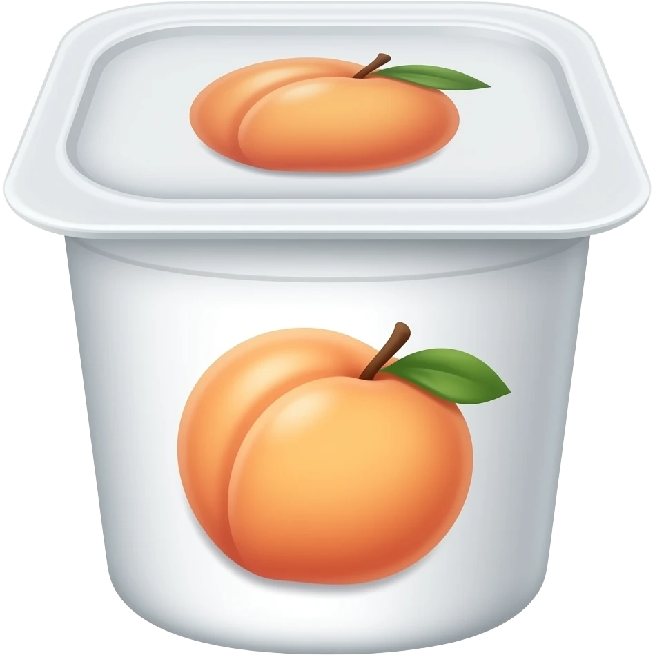 Container of peach yogurt emoji