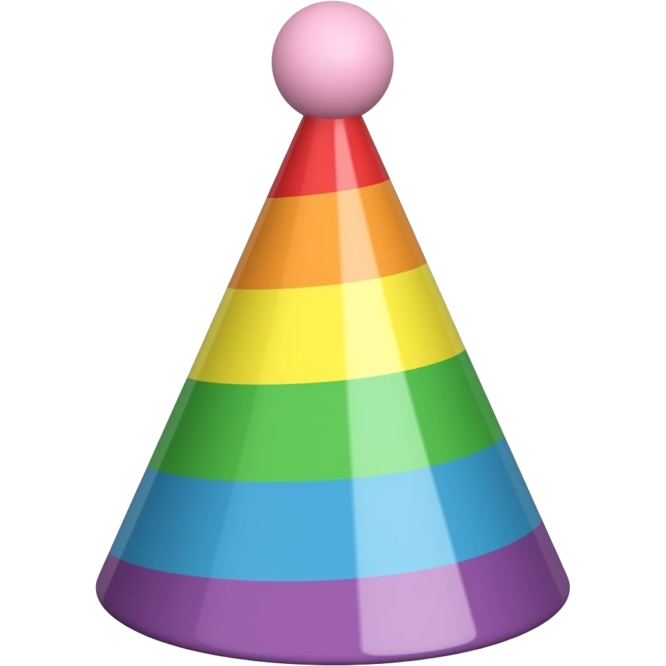 pastel rainbow party hat emoji