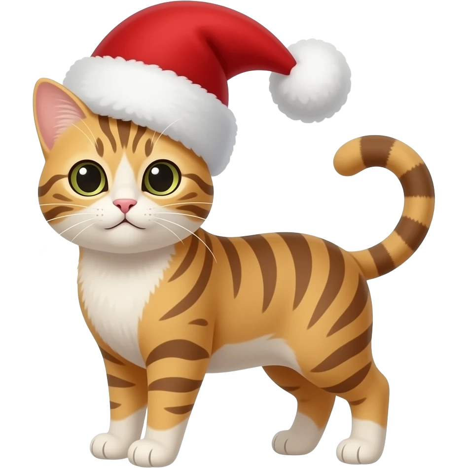 cat wearing a santa claus hat emoji