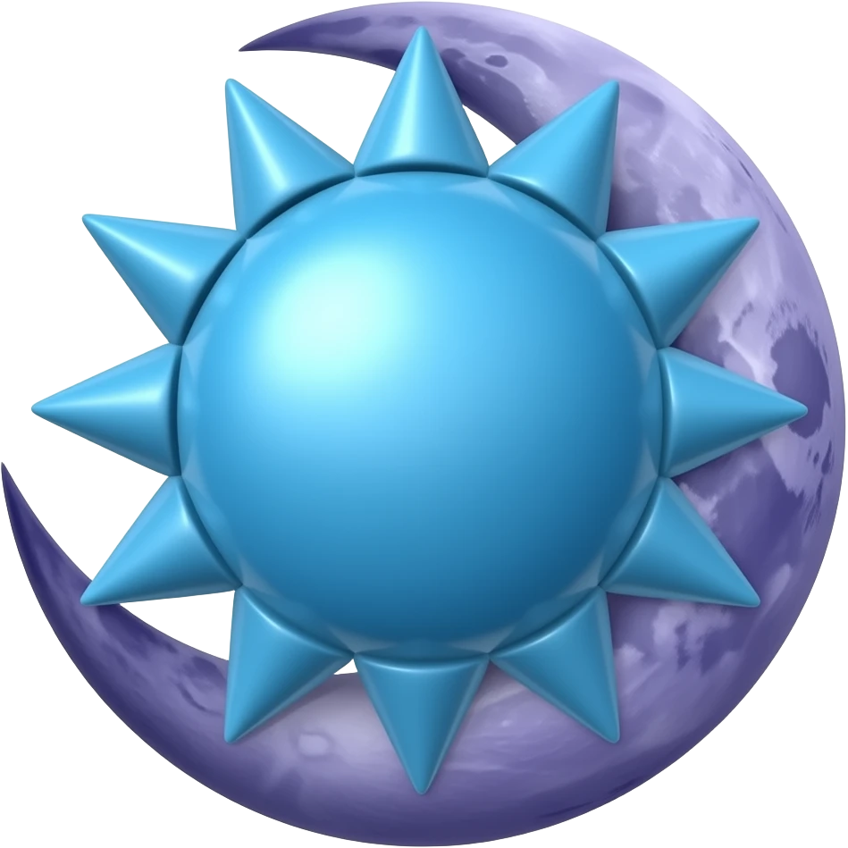 A blue sun and a purple moon high quality, detailed. emoji