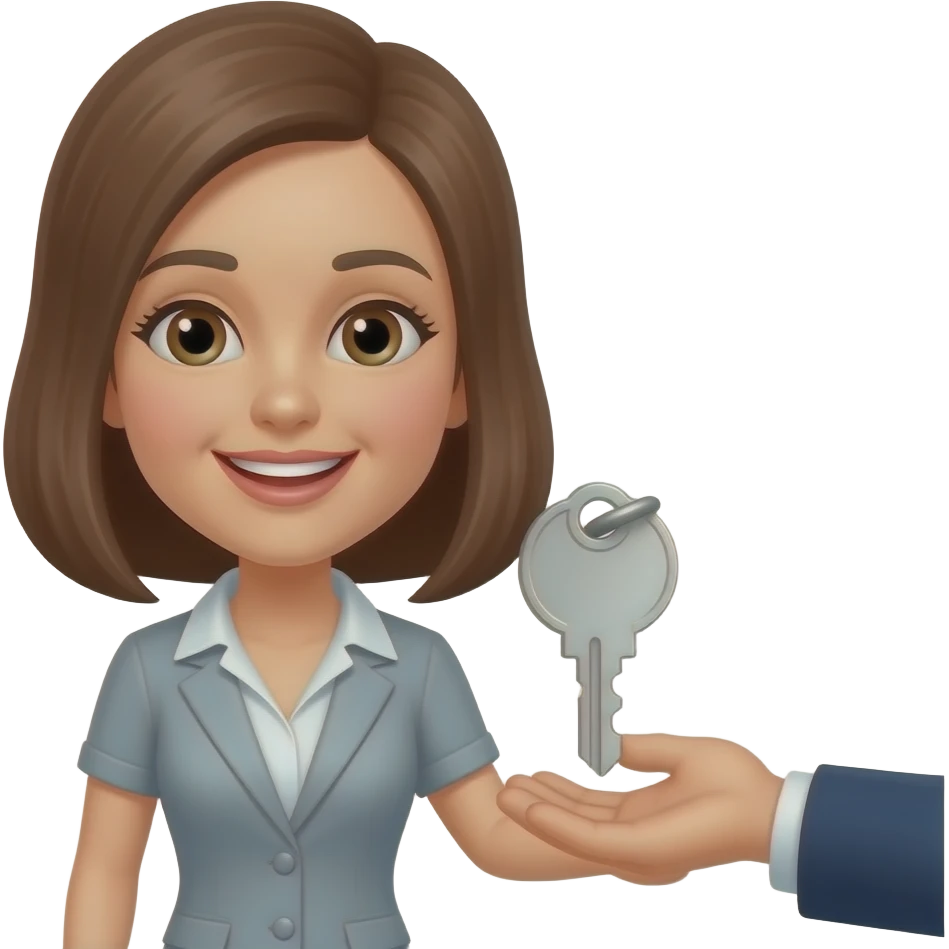 transmission de clé main en main de femme emoji