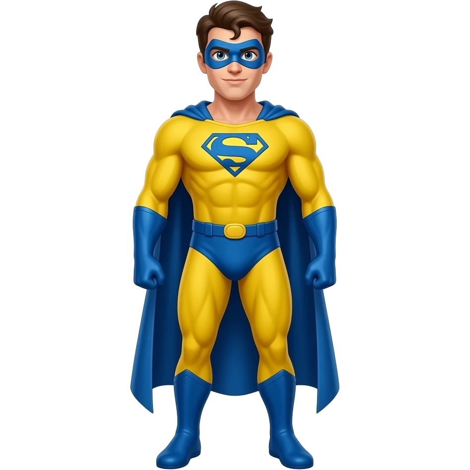 A super hero suit in yellow and blue emoji