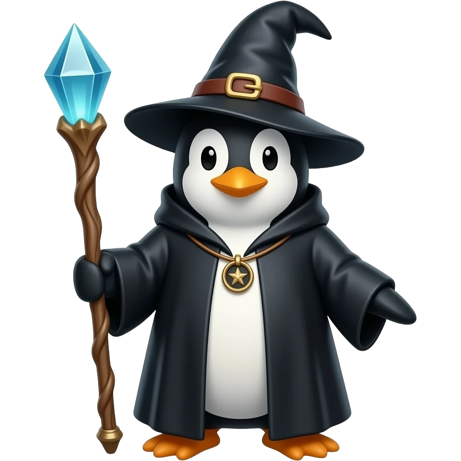 Penguin Wizard emoji