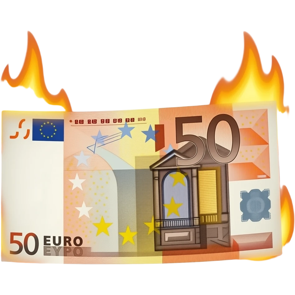 15 million euro burning emoji