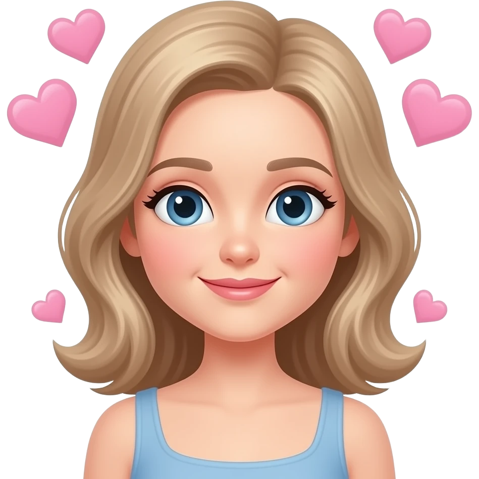 Blushing emoji pink hearts emoji