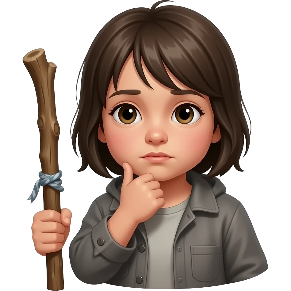 Homeless 4 year old girl with a stick thinking it was a weapon emoji