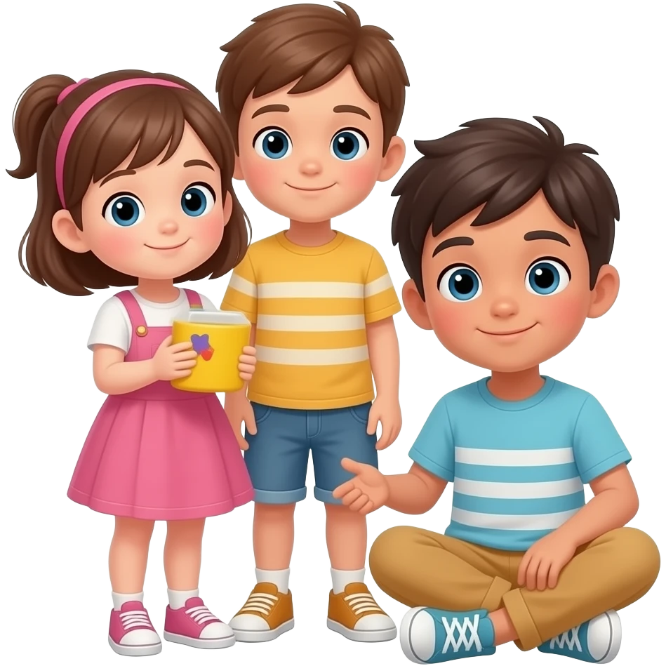 niños pequeños jugando emoji