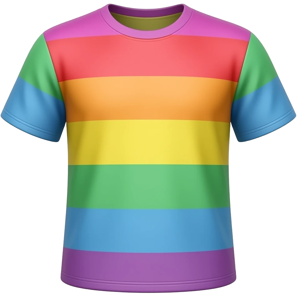 A Pixar-style 3D animated colourful t-shirt. White background, 8k resolution. emoji