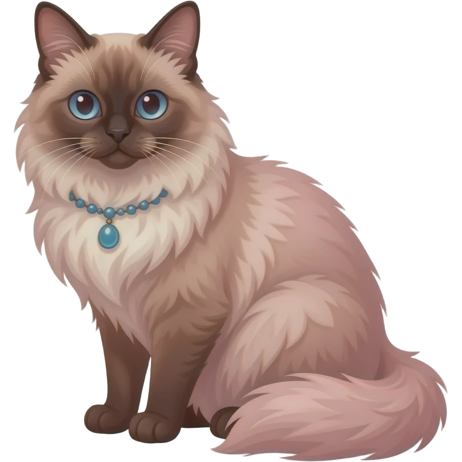 Fuzzy slim oriental feathery long-haired beaded mane cozy rosy aesthetic feathery feminine Rosy beautiful emoji