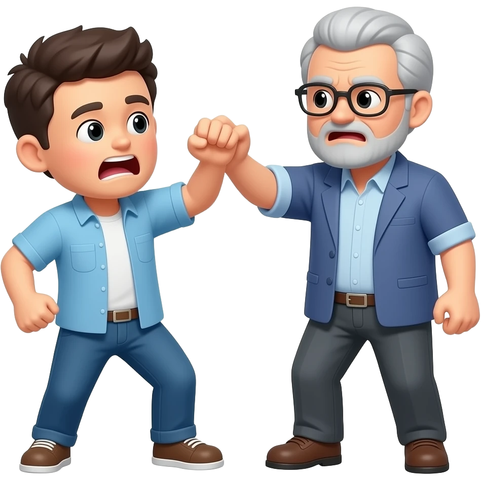 Create a emoji of a guy getting beaten by his father emoji