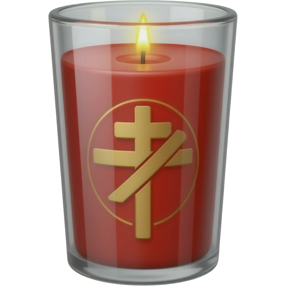 Red tall glass Greek Orthodox vigil candle emoji