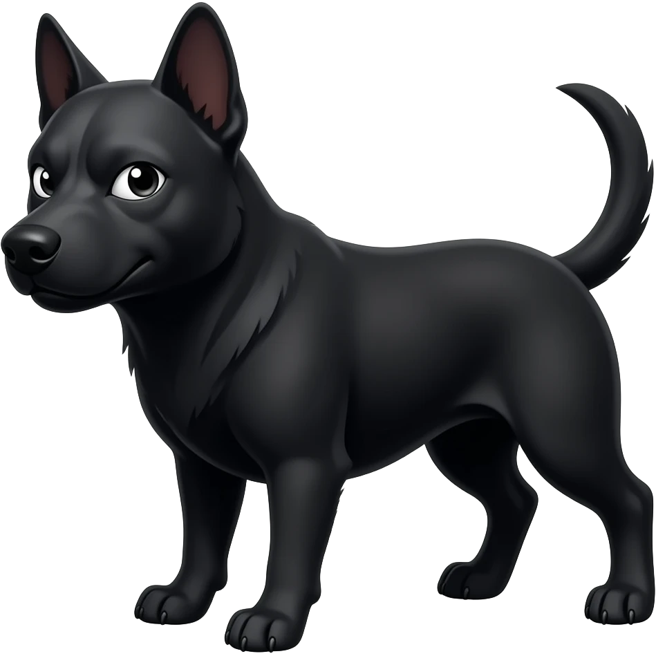 make a black evil dog emoji
