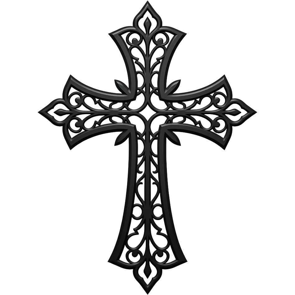 black gothic cross emoji