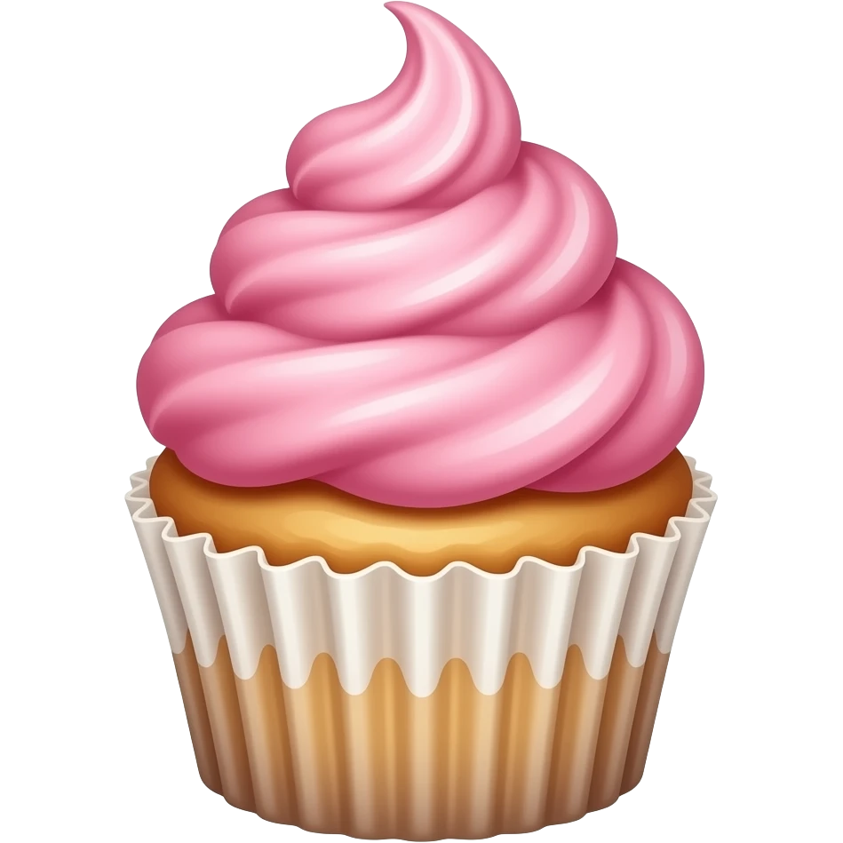Cupcake with pink icing emoji