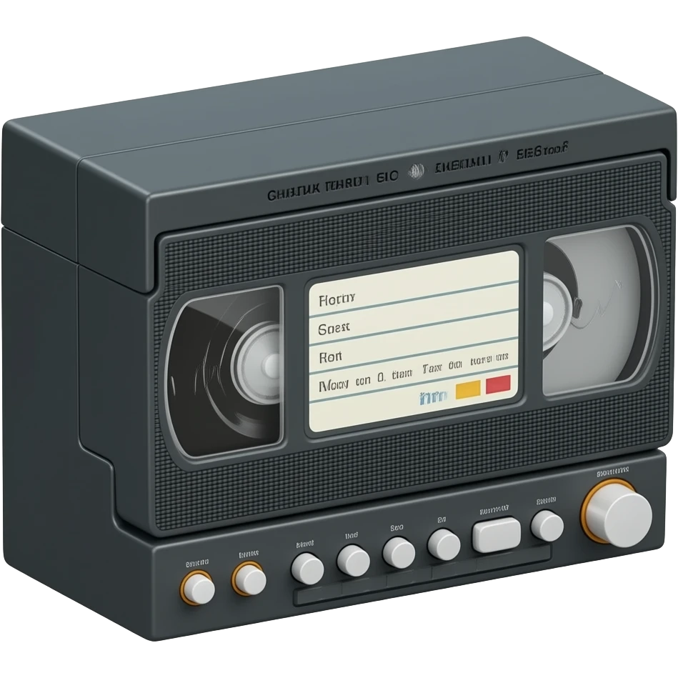 Ultrarealistic highly detailed vintage VHS Machine, isolated, 3d render  8k. Must contain no emoji faces,no emoji icons  emoji