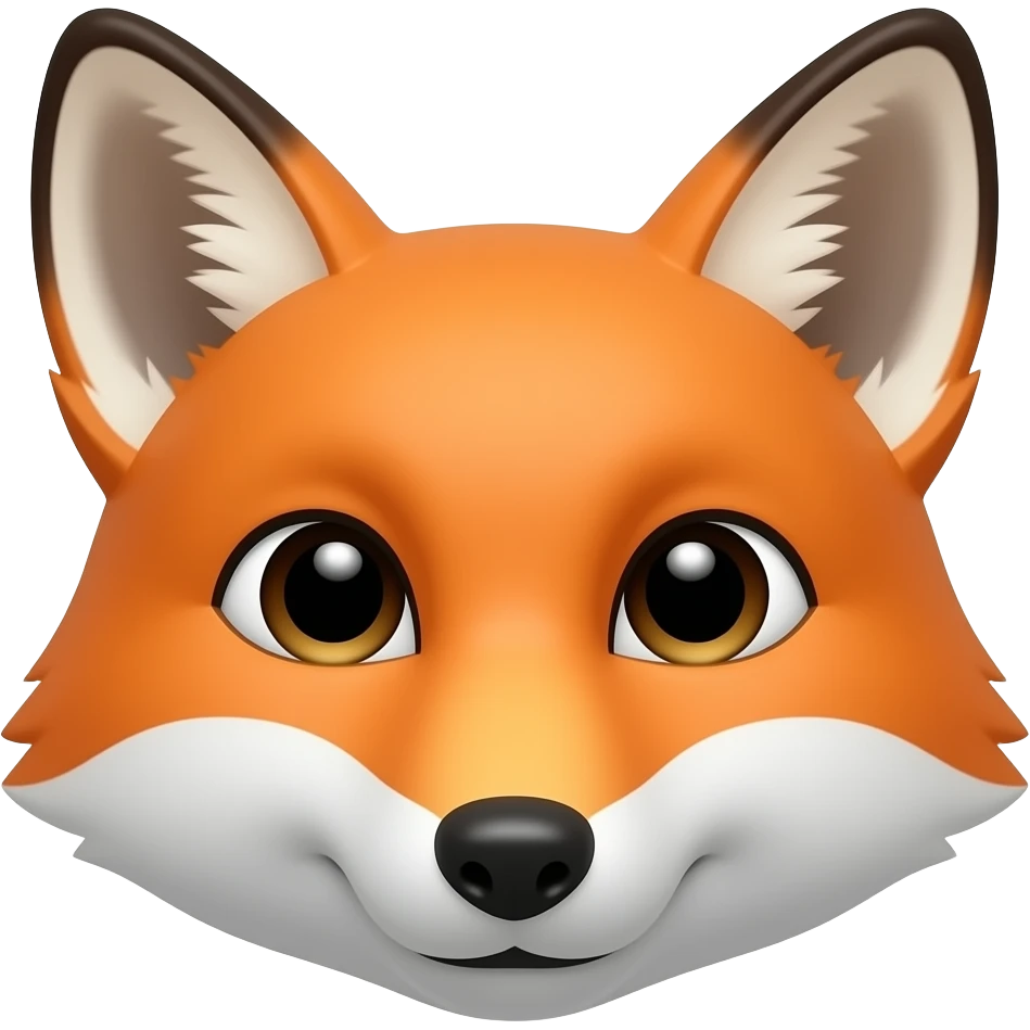 серьезное лицо лисы, вид спереди emoji
