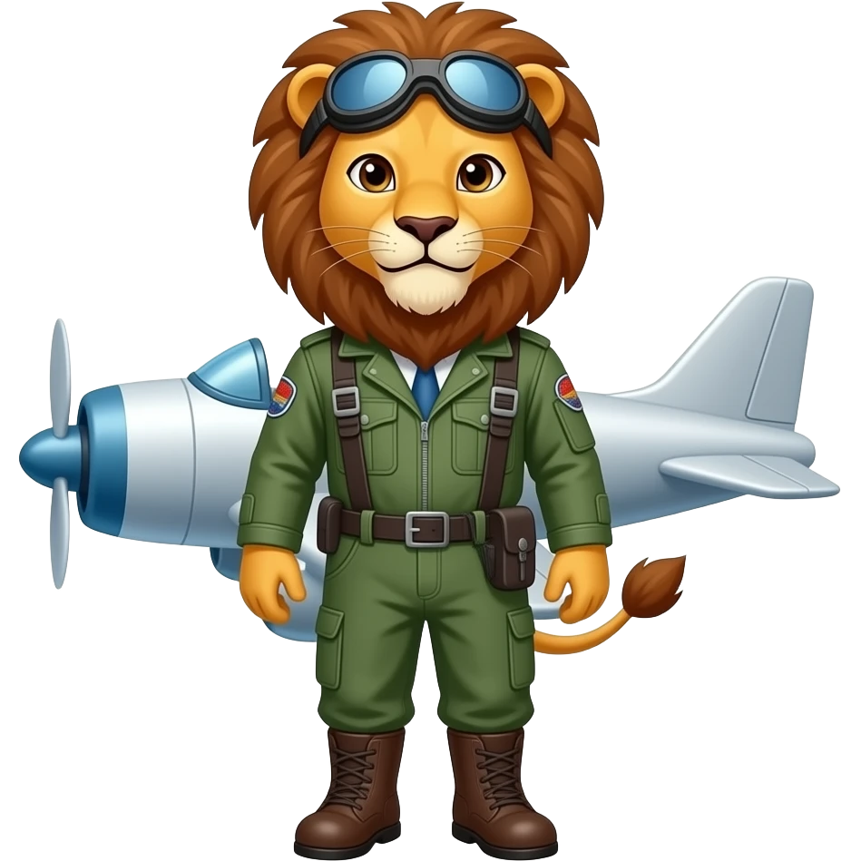Lion Pilots in Airplanes emoji