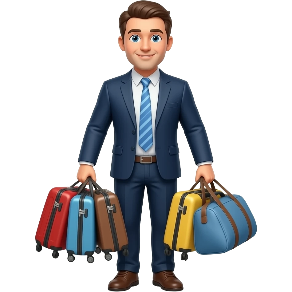 Man carrying  lots of luggage emoji