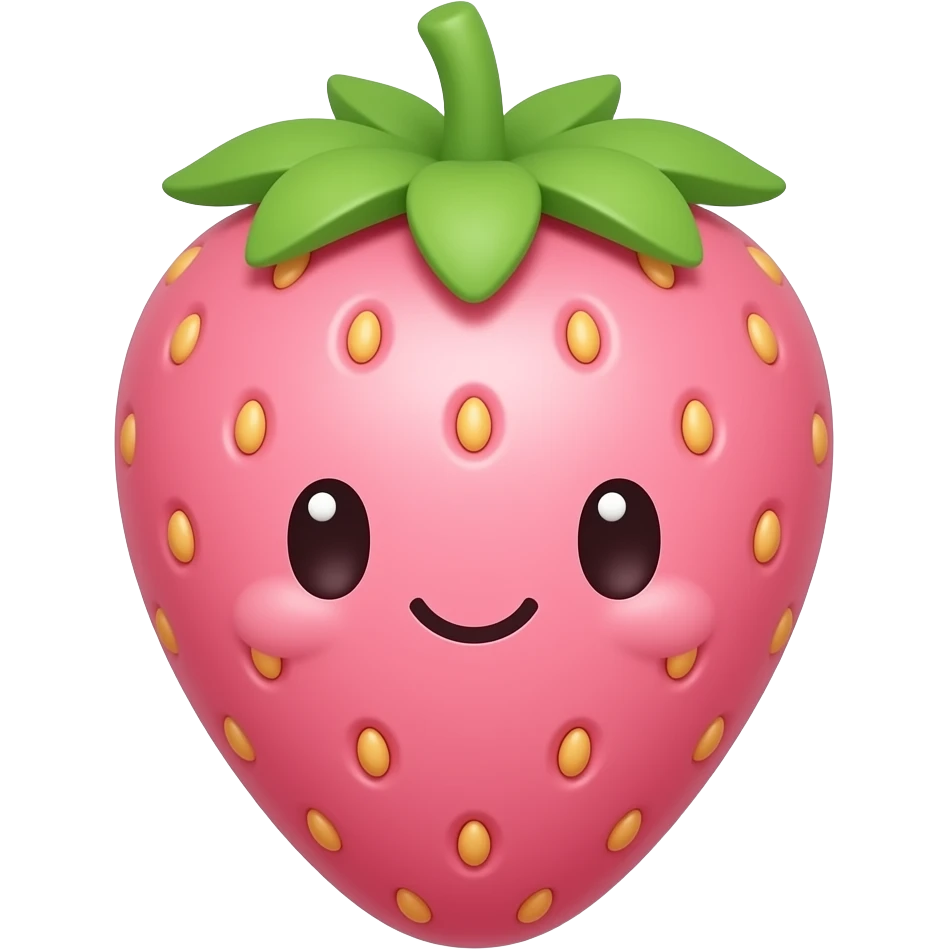 귀여운 연한 핑크 딸기 emoji