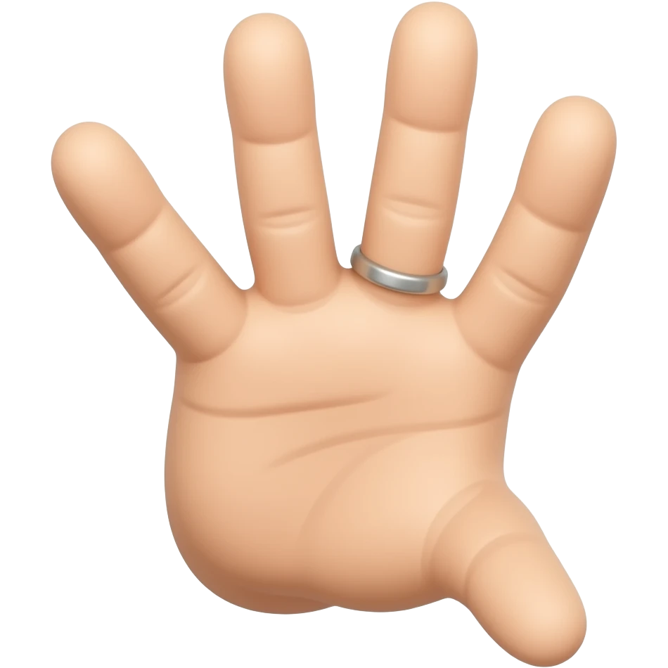 A hand with the thumb, index, and middle fingers extended and spread apart, while the ring and pinky fingers are curled into the palm but throw it down emoji